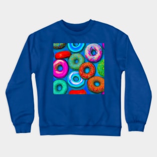 Colorful Donuts Teal Crewneck Sweatshirt